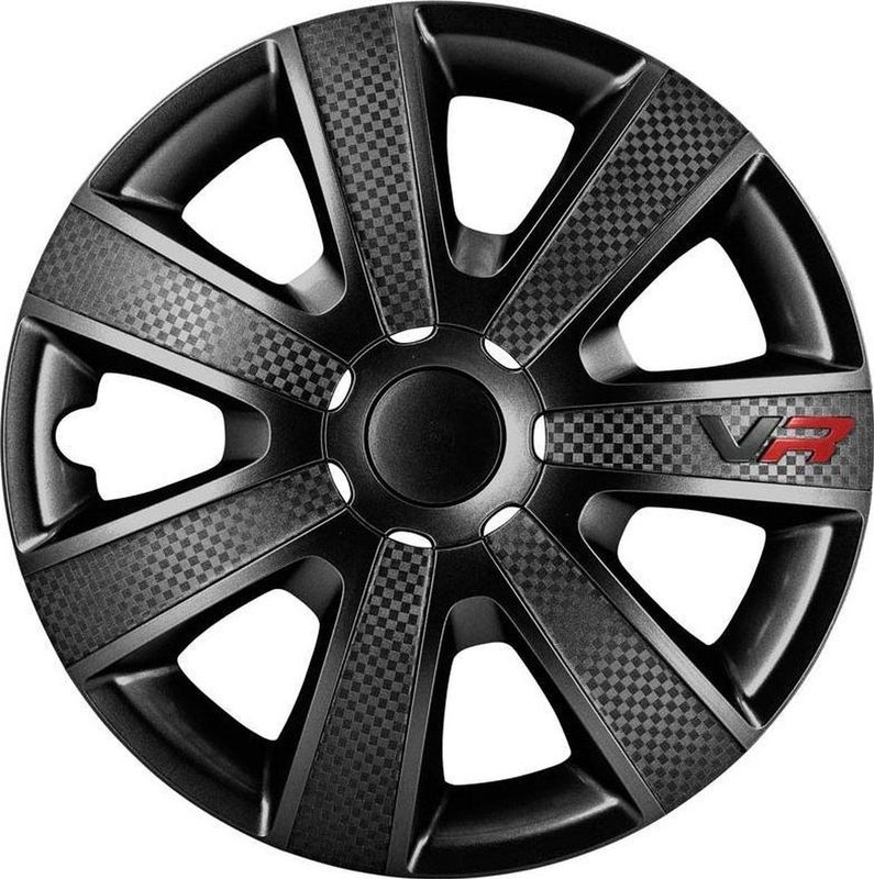 Autostyle - Wieldoppenset - Zwart/Carbon-Look - Set van 4 Stuks