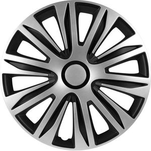 Autostyle - Wieldoppenset - Zilver/Zwart - Slagvast Kunststof - Set van 4 Stuks