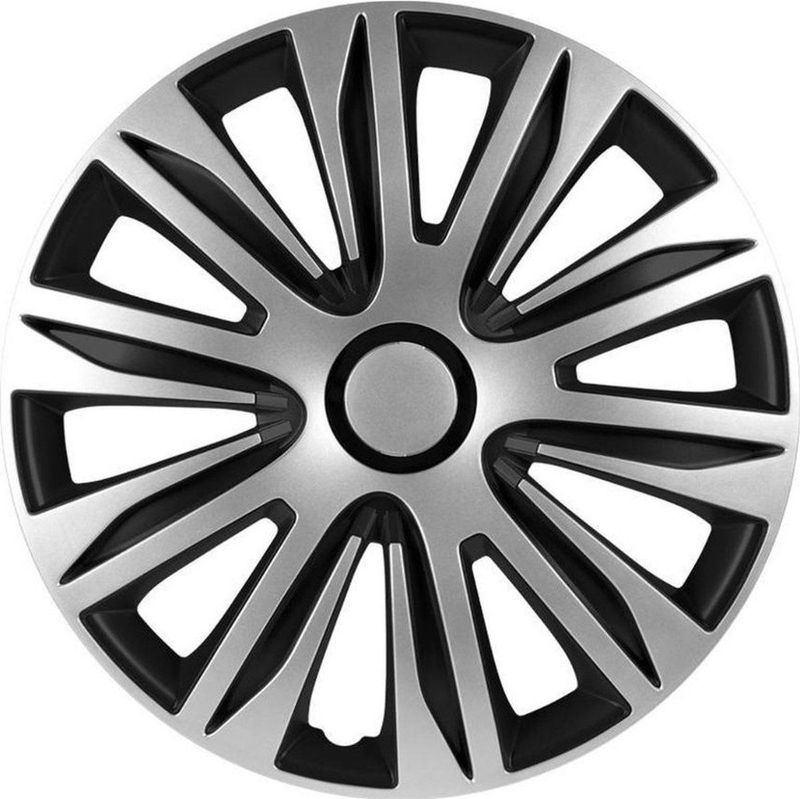 Autostyle - Wieldoppenset - Zilver/Zwart - Slagvast Kunststof - Set van 4 Stuks