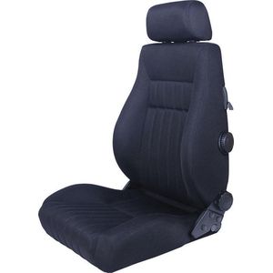 Autostyle - Retro SportStoel - Zwart - Textiel - Dubbelzijdig Verstelbare Rugleuning