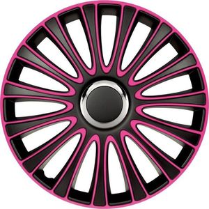 AutoStyle - LeMans - Wieldoppenset - Zwart/Roze - Set van 4