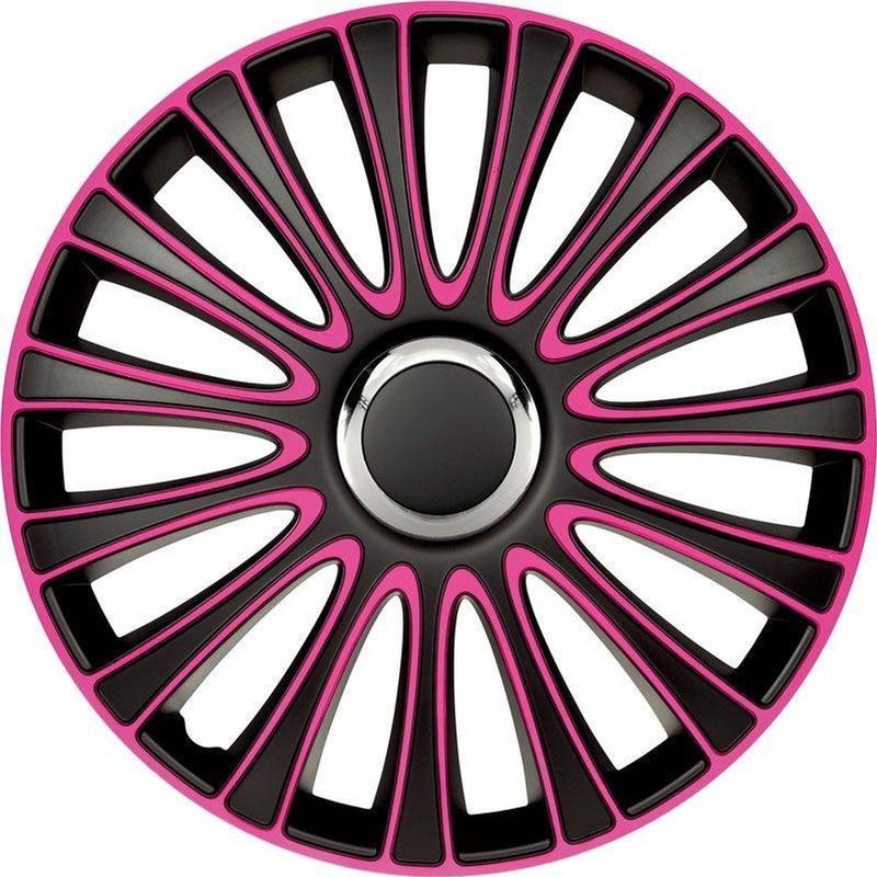 AutoStyle - LeMans - Wieldoppenset - Zwart/Roze - Set van 4