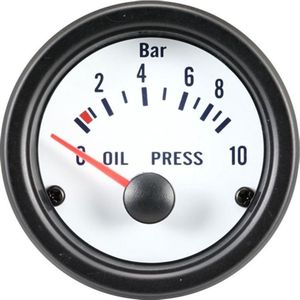 Performance Instrument Wit Oliedruk 0-10 bar 52mm