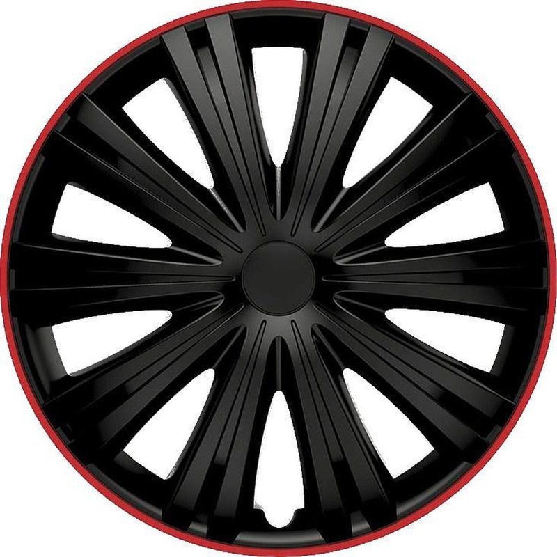 Autostyle - Giga R - Wieldoppenset - Zwart/Rood - Slagvast Kunststof - Set van 4 Stuks