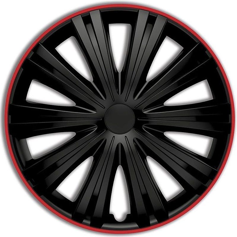 Autostyle - Giga R - Wieldoppenset - Zwart/Rood - Slagvast Kunststof - Set van 4 Stuks