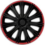 Autostyle - Wieldoppenset - 4 Delige - Zwart/Rood - Slagvast Kunststof