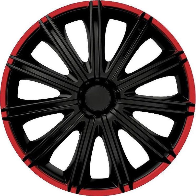 Autostyle - Wieldoppenset - Zwart/Rood - Slagvast Kunststof - Set van 4 Stuks