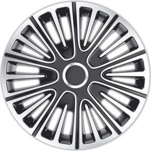 Autostyle - Motion - Wieldoppenset - Zilver/Zwart - Slagvast Kunststof - Set van 4 Stuks