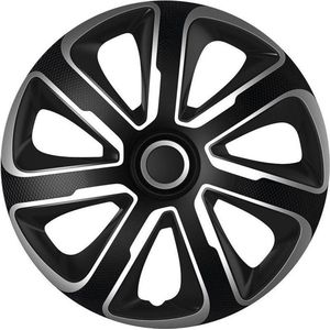 Autostyle - Livorno - Wieldoppenset - Zilver/Zwart - 4 Stuks