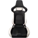 AutoStyle - RS6-II - Sportstoel - Matzwart/Wit - Kunstleder