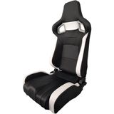 AutoStyle - RS6-II - Sportstoel - Matzwart/Wit - Kunstleder