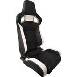 AutoStyle - RS6-II - Sportstoel - Matzwart/Wit - Kunstleder