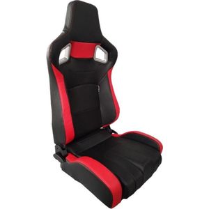 SportStoel - RS6-II - Matzwart/Rood - Kunstleder