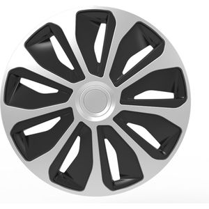 Autostyle Wieldoppen 15 inch Platin Zilver/Zwart - ABS