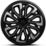 AutoStyle 4-Delige Wieldoppenset Estoril 16-inch zilver/zwart