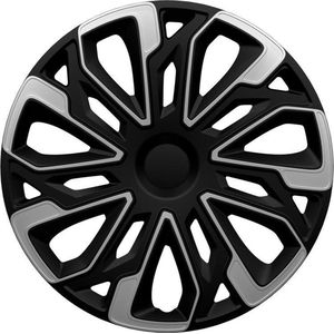 AutoStyle 4-Delige Wieldoppenset Estoril 16-inch zilver/zwart