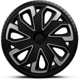 AutoStyle Wieldoppen Ultimo 15 inch zwart/zilver set van 4