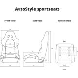 SportStoel - AK - Zwart - Kunstleder - Dubbelzijdig Verstelbare Rugleuning