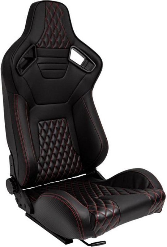 SportStoel - AK - Zwart - Kunstleder - Dubbelzijdig Verstelbare Rugleuning