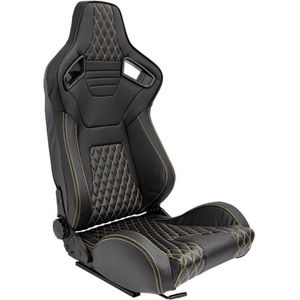 SportStoel - AK - Zwart Kunstleder - Dubbelzijdig Verstelbare Rugleuning