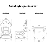 AutoStyle - Sportstoel - Zwart - Stalen Frame
