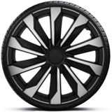 Autostyle - Wieldoppenset 14-Inch - Zilver/Zwart - Slagvast Kunststof - Set van 4 Stuks