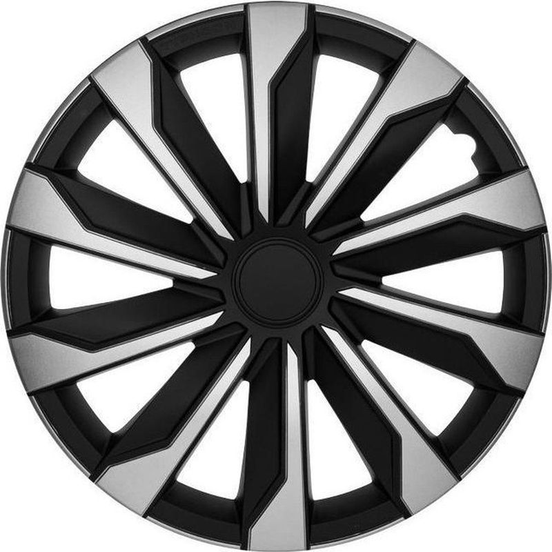 Autostyle - Wieldoppenset 14-Inch - Zilver/Zwart - Slagvast Kunststof - Set van 4 Stuks