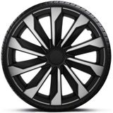 Autostyle - Typhoon - Wieldoppenset - Zilver/Zwart - Set van 4 Stuks