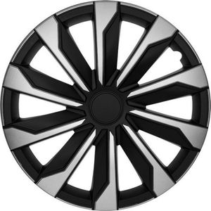 Autostyle - Typhoon - Wieldoppenset - Zilver/Zwart - Set van 4 Stuks