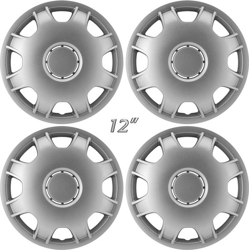 Autostyle - Wieldoppenset - 4 Delige - Zilver - Slagvast Kunststof