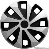 VOLVANO-Van GTS - Wieldoppen - Zilver/Zwart - Set van 4 stuks