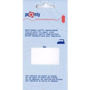 Naaimachineaccessoire - Reparatiedoek opstrijkbaar wit 11 x 25 cm