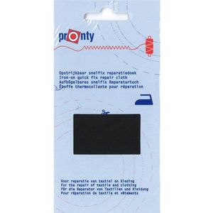 Reparatiedoek opstrijkbaar - Pronty - 11x25cm - Zwart