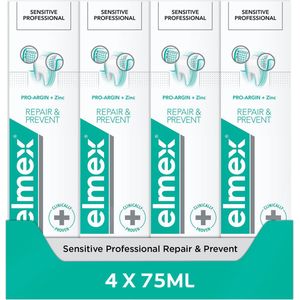 Elmex Sensitive Professional Tandpasta Repair & Prevent - 4 x 75 ml - Voor Gevoelige Tanden - Voordeelverpakking