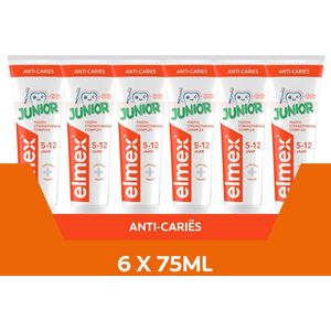 Elmex Junior 5-12 jaar Kindertandpasta - 6 x 75ml - Voor Kinderen 5-12 jaar - Voordeelverpakking