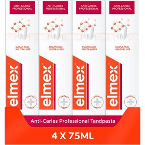 Elmex Anti Cariës Professional Tandpasta - 4 x 75ml - Bescherming Tegen Gaatjes - Voordeelverpakking