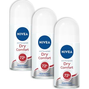 NIVEA Dry Comfort Deodorant Roller - 3 x 50 ml - Voordeelverpakking