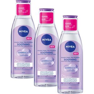 NIVEA Essentials Soothing Micellair Water - Gevoelige huid - Druivenpitolie - Dexpanthenol - 3 x 200 ml