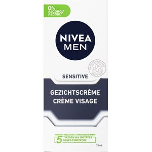 NIVEA MEN Sensitive Gezichtscrème - Gevoelige huid - Alcoholvrij - Met kamille en hamamelis - 2 x 75 ml