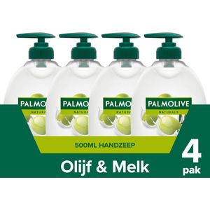 Palmolive Naturals Olijf & Melk Handzeep - 4 x 500ml - Milde Handzeep - Voordeelverpakking
