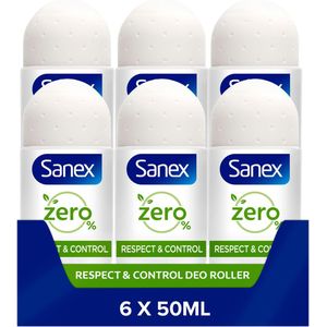 Sanex Zero% Respect & Control Deodorant Roller 6 x 50ml - Voordeelverpakking