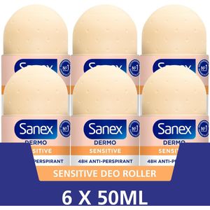 Sanex Dermo Sensitive Deodorant Anti-Transpirant Roller 6 x 50ml - Voordeelverpakking