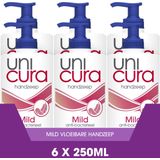 Unicura Mild Antibacteriële Vloeibare Handzeep - 6 x 250 ml - Voordeelverpakking