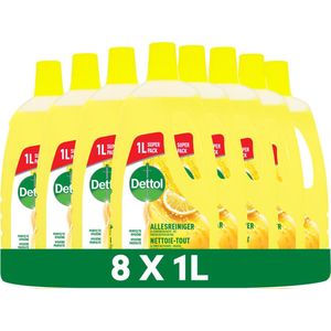 Dettol - Allesreiniger - Power & Fresh Citrus - 8 x 1 Liter - Voordeelverpakking