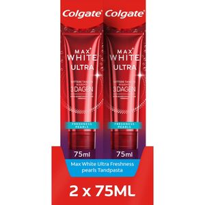 Colgate Max White Ultra Freshness Pearls Whitening Tandpasta - 2 x 75 ml - Voor Witte Tanden - Voordeelverpakking