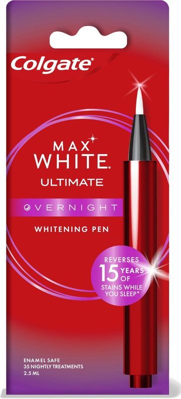 Colgate Max White Overnight Whitening Pen voor 35 nachtelijke behandelingen - 2,5 ml - Voor Witte Tanden