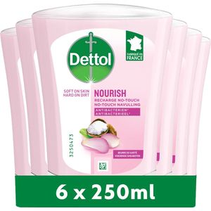 Dettol Handzeep No Touch Navulling 6 x 250ml - Voedende Sheaboter - Antibacterieel - Voordeelverpakking