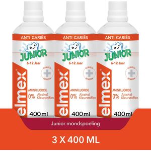 Elmex Junior (6-12 Jaar) Mondwater - 3 x 400ml - Voordeelverpakking