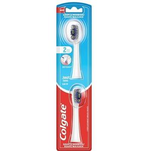 COLGATE - COLGATE 360° oplaadbare tandenborstelkop op batterijen Medium - Bevordert een goede mondgezondheid - Reinigt diep - 2 opzetborstels