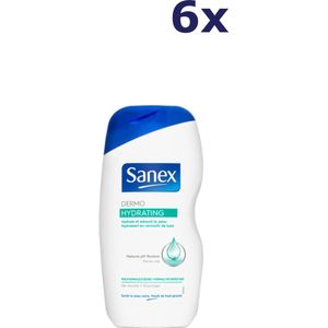 Sanex - Dermo Hydrating - Douchegel - 6 Flessen - 500 ml